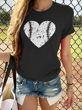 Baseball Heart Design Printed Daily T-shirts